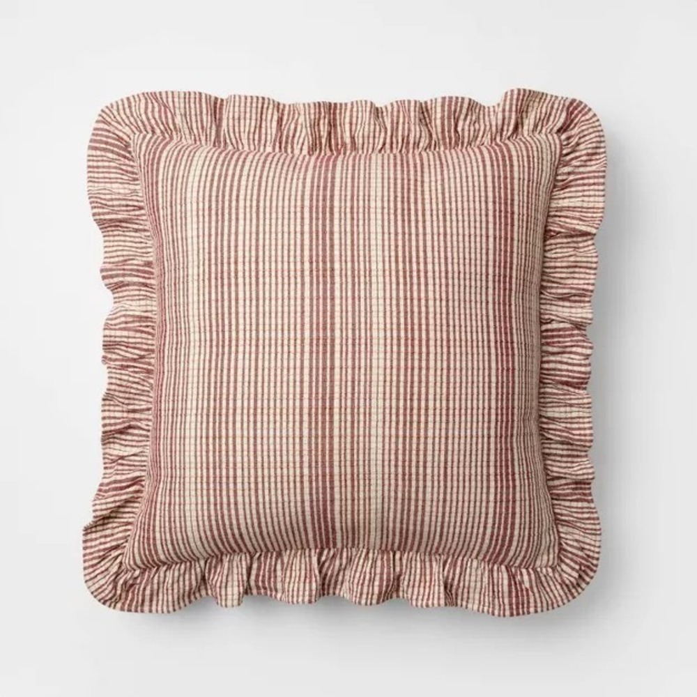 24" Uneven‎ Plaid Ruffle Pillow - Threshold Studio McGee, Target Christmas 2025